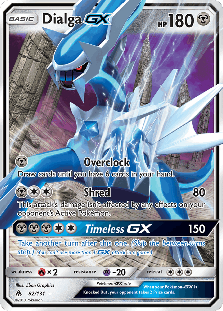 Dialga-GX #82 from Forbidden Light - Rare Holo GX - Illustrated by 5ban Graphics