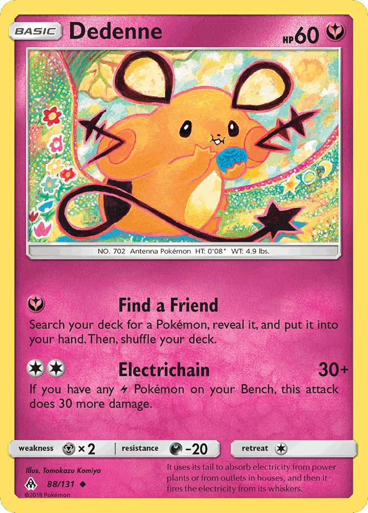 Dedenne #88 from Forbidden Light - Uncommon - Illustrated by Tomokazu Komiya