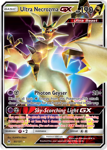 Ultra Necrozma-GX #95 from Forbidden Light - Rare Holo GX - Illustrated by PLANETA Otani