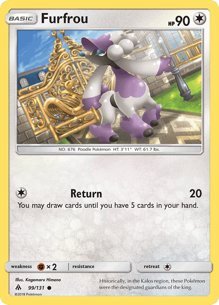 Furfrou #99 from Forbidden Light - Common - Illustrated by Kagemaru Himeno