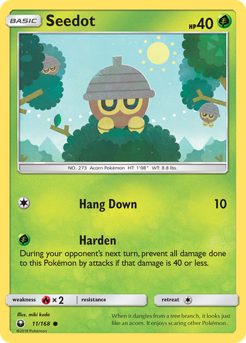 Seedot Pokémon TCG card art