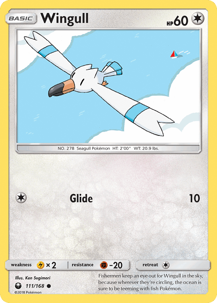 Wingull #111 from Celestial Storm - Common - Illustrated by Ken Sugimori