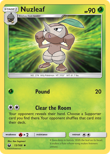 Nuzleaf #13 from Celestial Storm - Uncommon - Illustrated by Ken Sugimori
