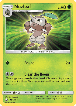 Nuzleaf Pokémon TCG card art