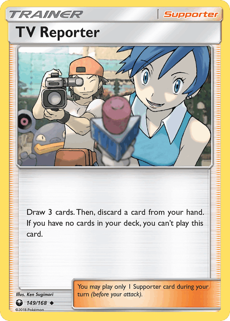 TV Reporter #149 from Celestial Storm - Uncommon - Illustrated by Ken Sugimori