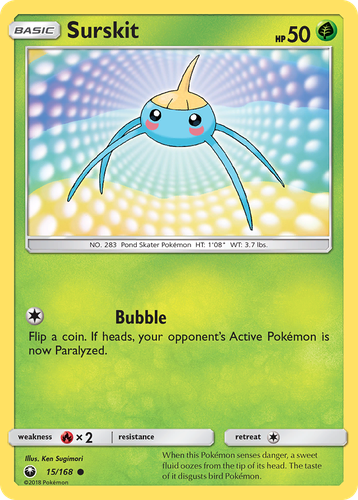 Surskit #15 from Celestial Storm - Common - Illustrated by Ken Sugimori