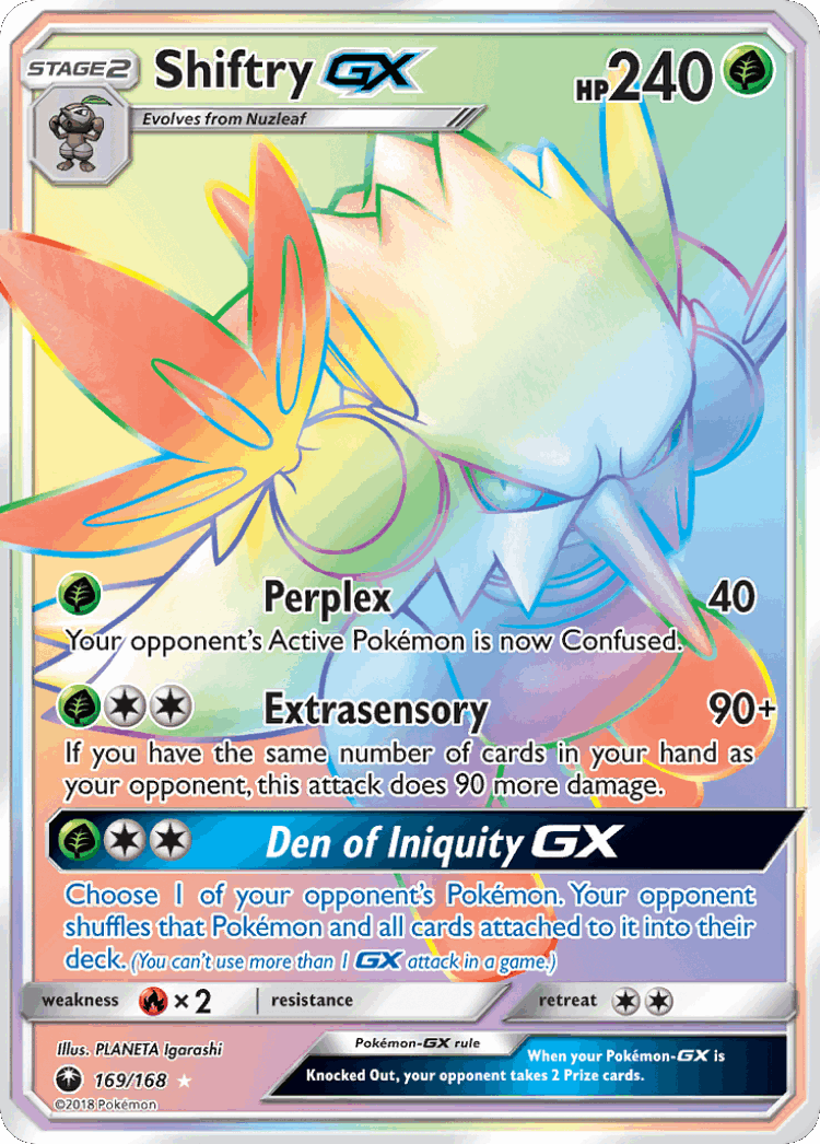 Shiftry-GX #169 from Celestial Storm - Rare Rainbow - Illustrated by PLANETA Igarashi