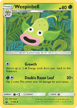 Weepinbell Pokémon TCG card art