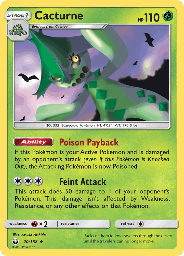 Cacturne #20 from Celestial Storm - Uncommon - Illustrated by Atsuko Nishida