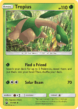 Tropius Pokémon TCG card art