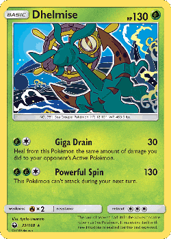 Dhelmise Pokémon TCG card art