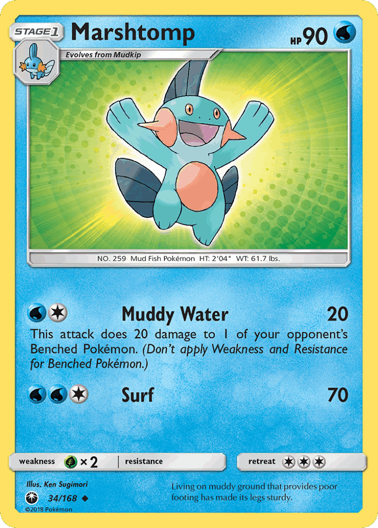 Marshtomp #34 from Celestial Storm - Uncommon - Illustrated by Ken Sugimori