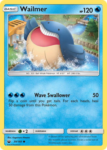 Wailmer #39 from Celestial Storm - Common - Illustrated by Kagemaru Himeno