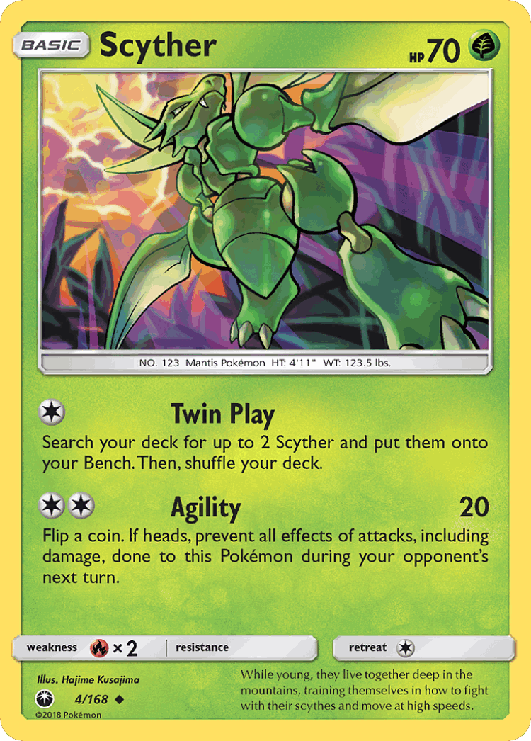 Scyther #4 from Celestial Storm - Uncommon - Illustrated by Hajime Kusajima