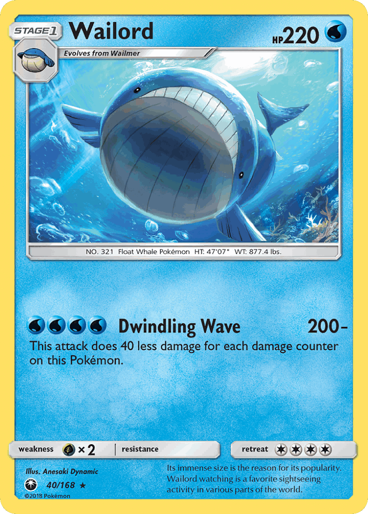Wailord #40 from Celestial Storm - Rare - Illustrated by Anesaki Dynamic