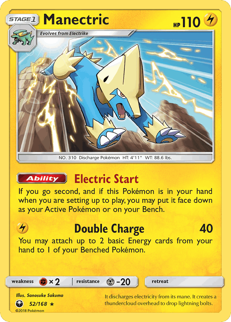 Manectric #52 from Celestial Storm - Rare - Illustrated by Sanosuke Sakuma