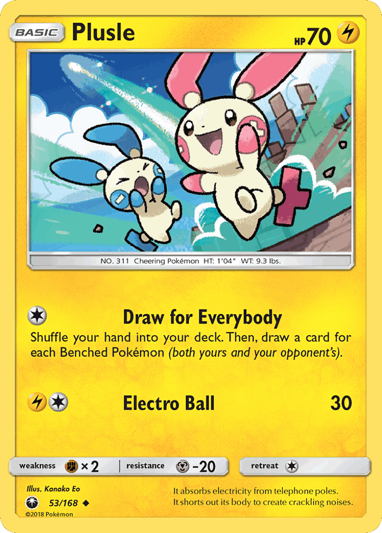 Plusle #53 from Celestial Storm - Uncommon - Illustrated by Kanako Eo