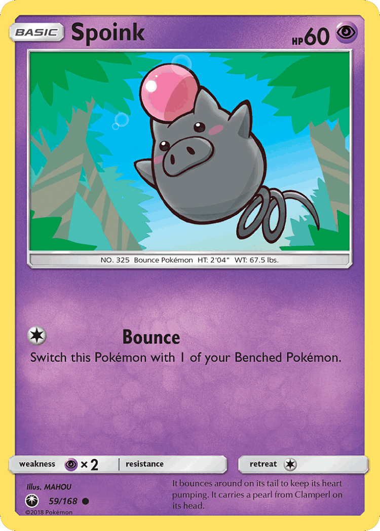 Spoink #59 from Celestial Storm - Common - Illustrated by MAHOU