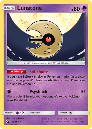 Lunatone #61 from Celestial Storm - Rare Holo - Illustrated by Hisao Nakamura