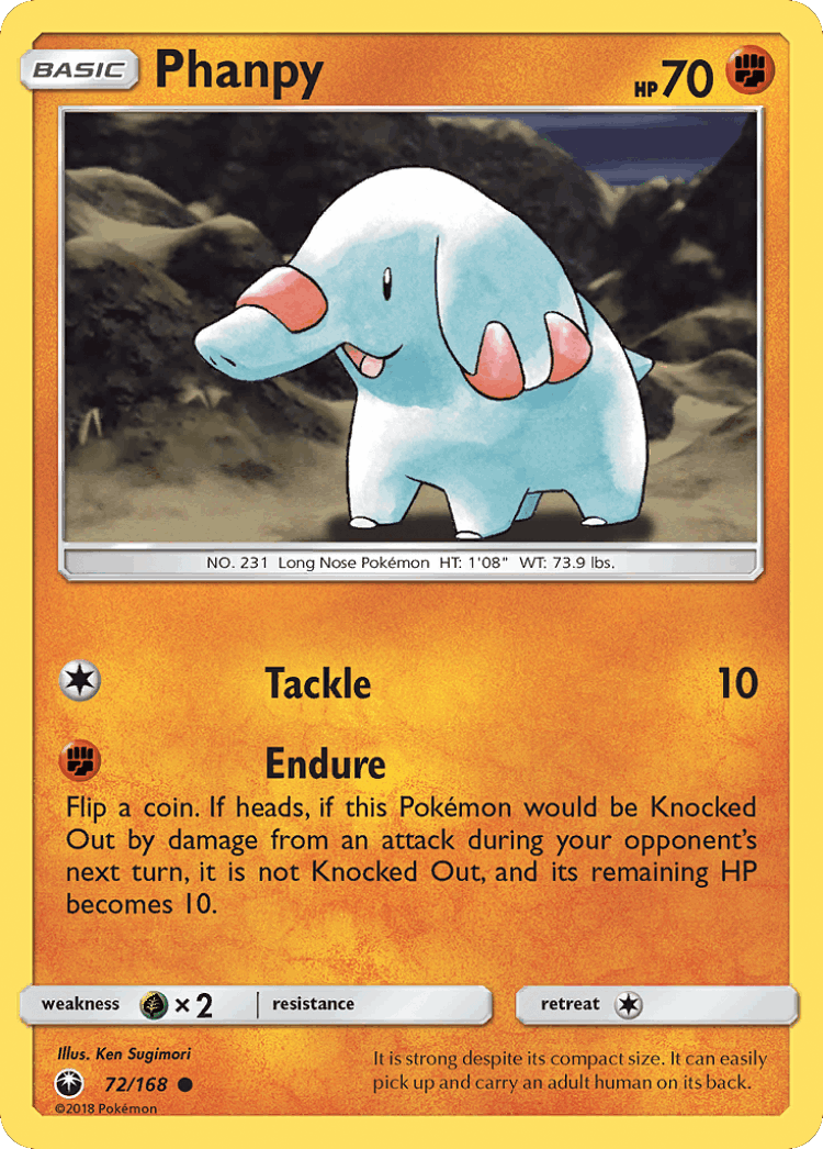 Phanpy #72 from Celestial Storm - Common - Illustrated by Ken Sugimori