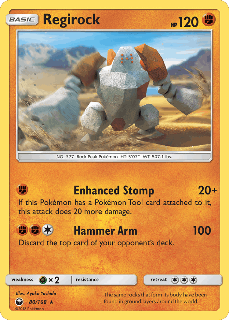Regirock #80 from Celestial Storm - Rare - Illustrated by Ayaka Yoshida