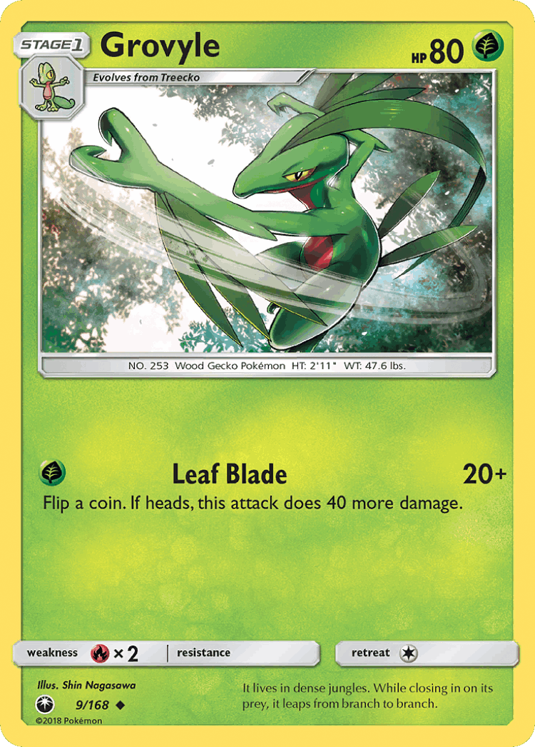 Grovyle #9 from Celestial Storm - Uncommon - Illustrated by Shin Nagasawa