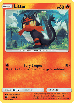 Litten Pokémon TCG card art