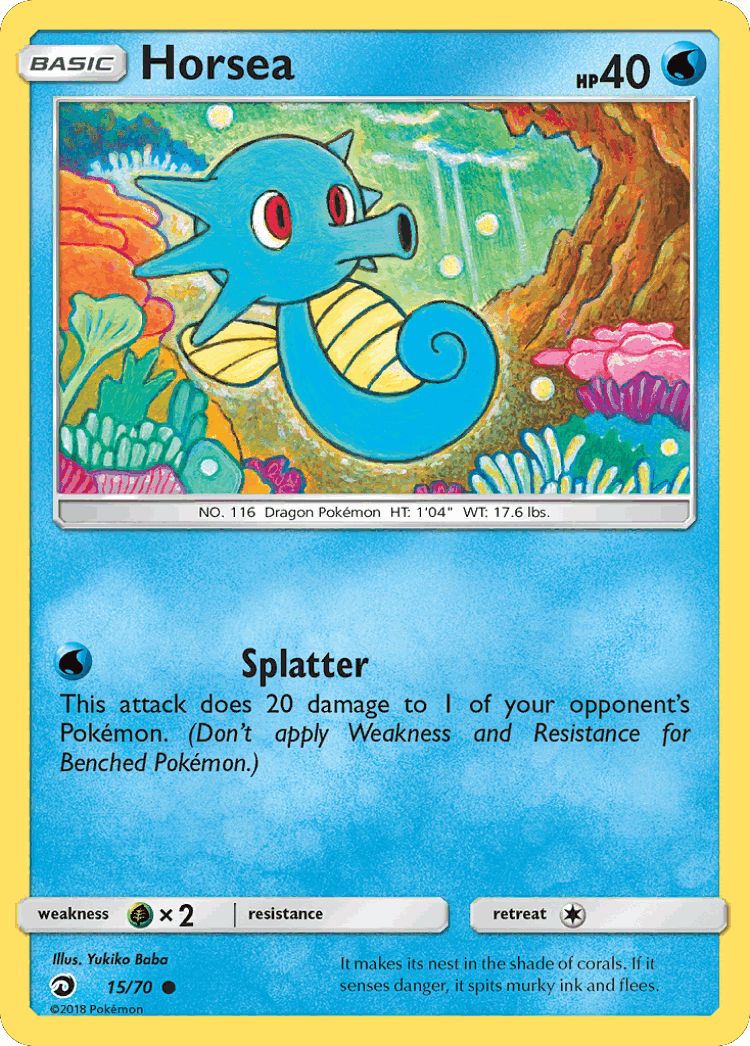 Horsea #15 from Dragon Majesty - Common - Illustrated by Yukiko Baba