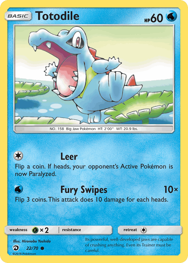 Totodile #22 from Dragon Majesty - Common - Illustrated by Hironobu Yoshida