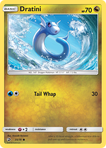 Dratini #35 from Dragon Majesty - Common - Illustrated by Anesaki Dynamic
