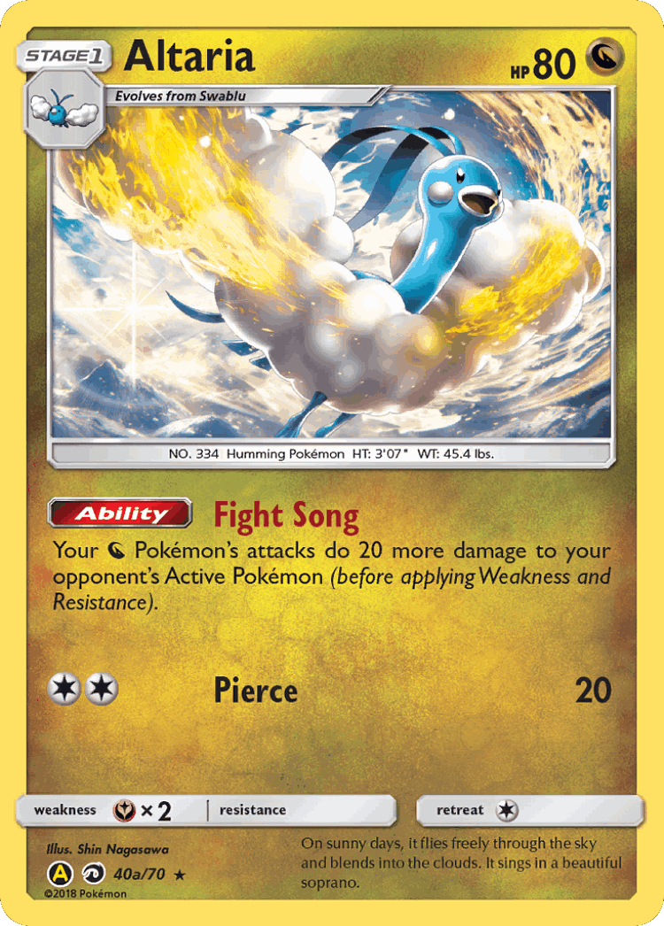 Altaria #40 from Dragon Majesty - Rare Holo - Illustrated by Shin Nagasawa