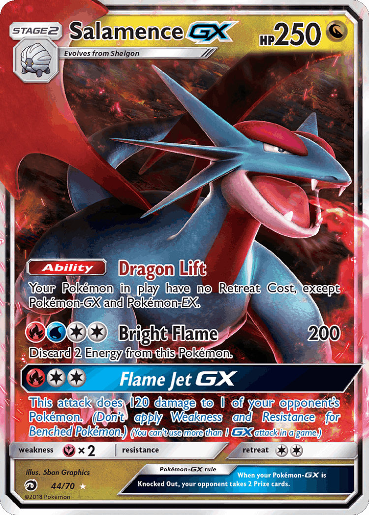 Salamence-GX #44 from Dragon Majesty - Rare Holo GX - Illustrated by 5ban Graphics
