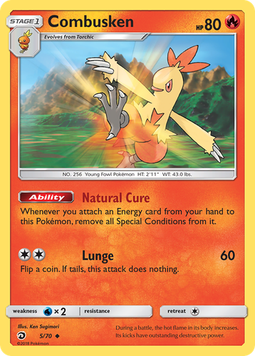 Combusken Pokémon TCG card art