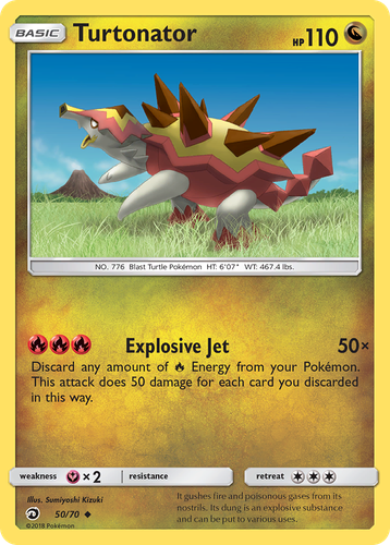 Turtonator #50 from Dragon Majesty - Uncommon - Illustrated by Sumiyoshi Kizuki