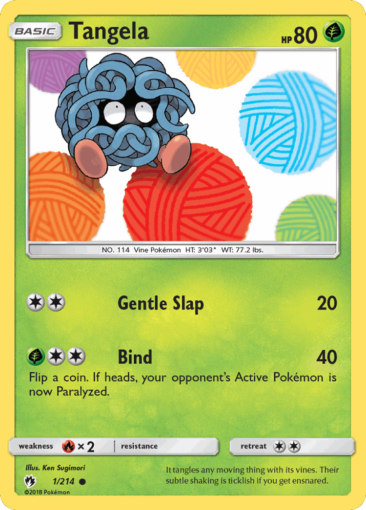 Tangela #1 from Lost Thunder - Common - Illustrated by Ken Sugimori