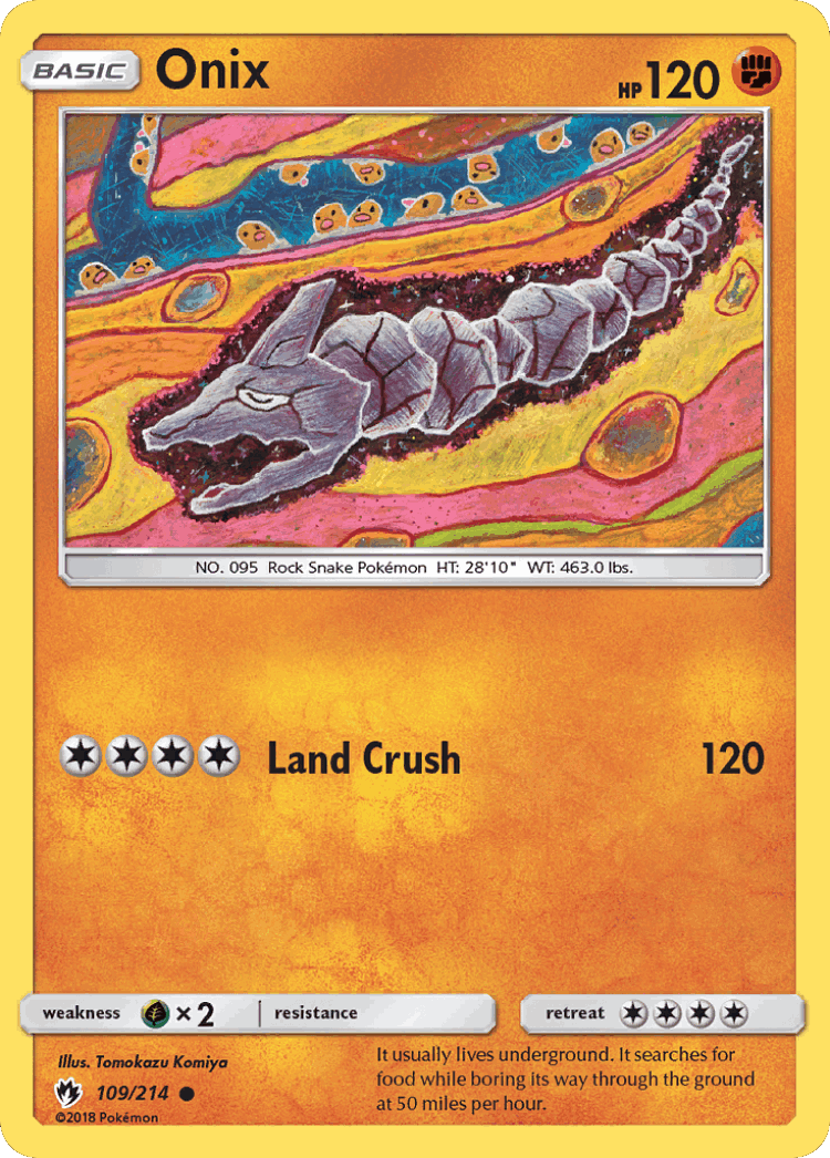 Onix #109 from Lost Thunder - Common - Illustrated by Tomokazu Komiya