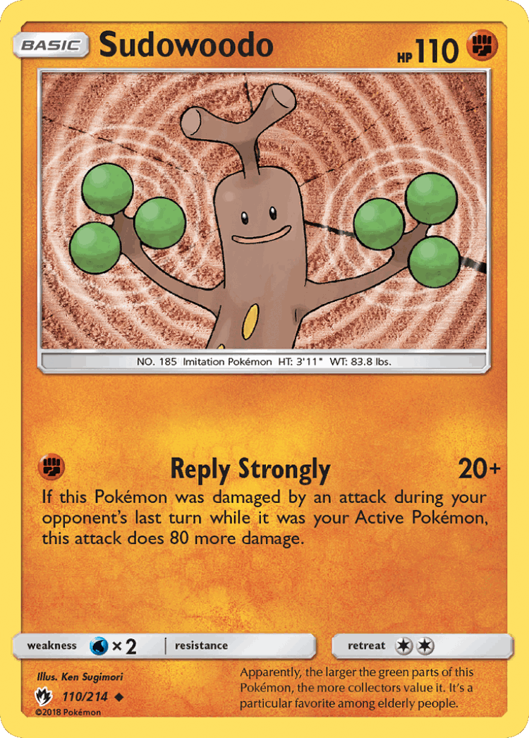 Sudowoodo #110 from Lost Thunder - Uncommon - Illustrated by Ken Sugimori