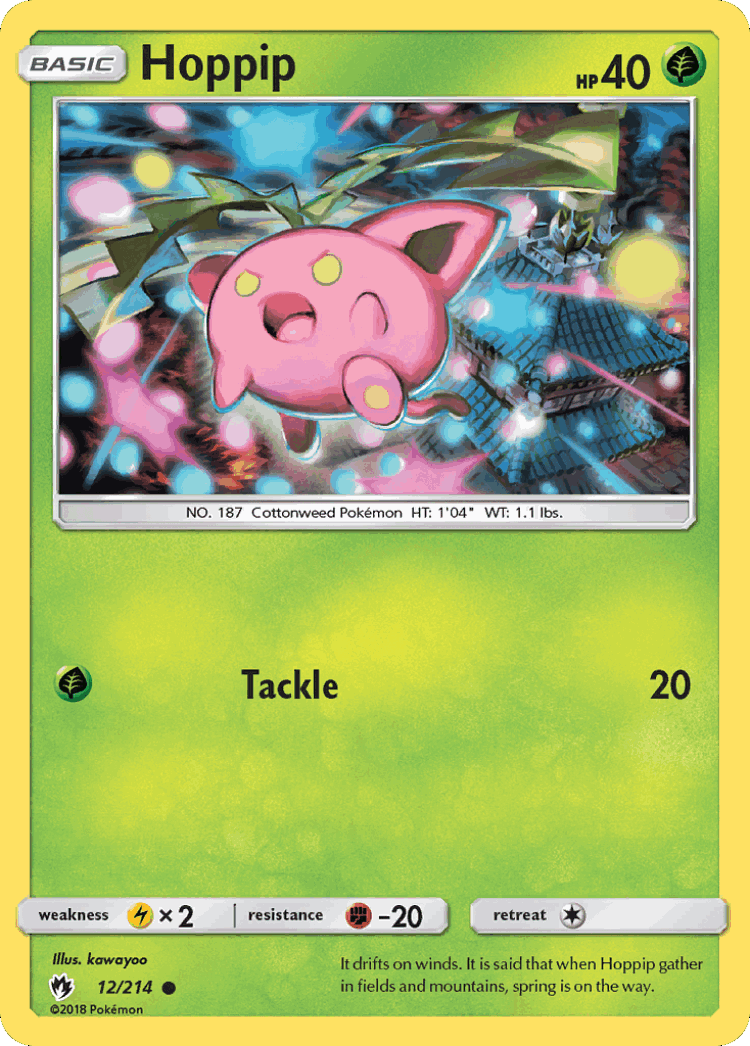 Hoppip #12 from Lost Thunder - Common - Illustrated by kawayoo