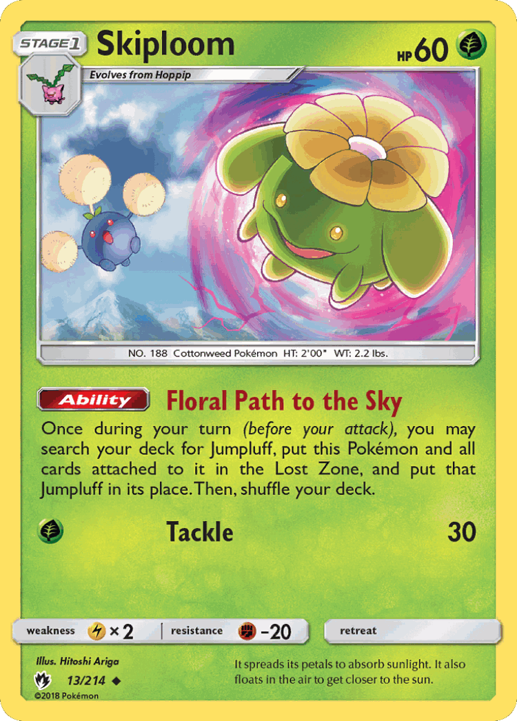 Skiploom #13 from Lost Thunder - Uncommon - Illustrated by Hitoshi Ariga