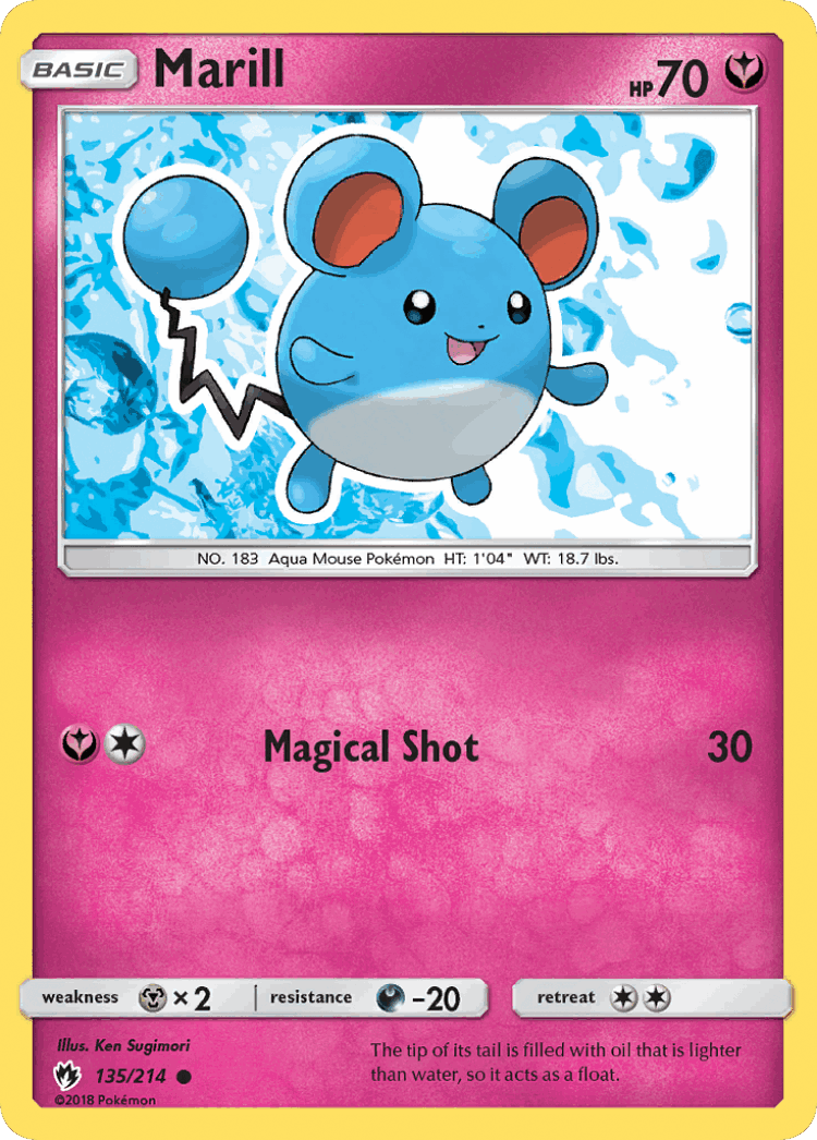 Marill #135 from Lost Thunder - Common - Illustrated by Ken Sugimori
