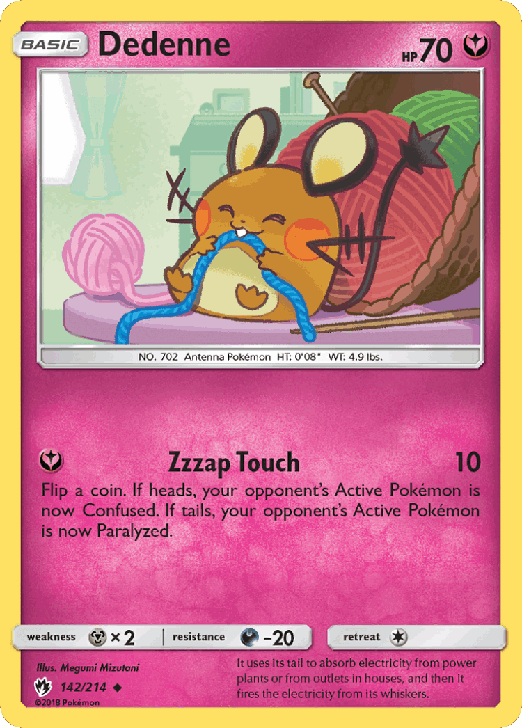 Dedenne #142 from Lost Thunder - Uncommon - Illustrated by Megumi Mizutani