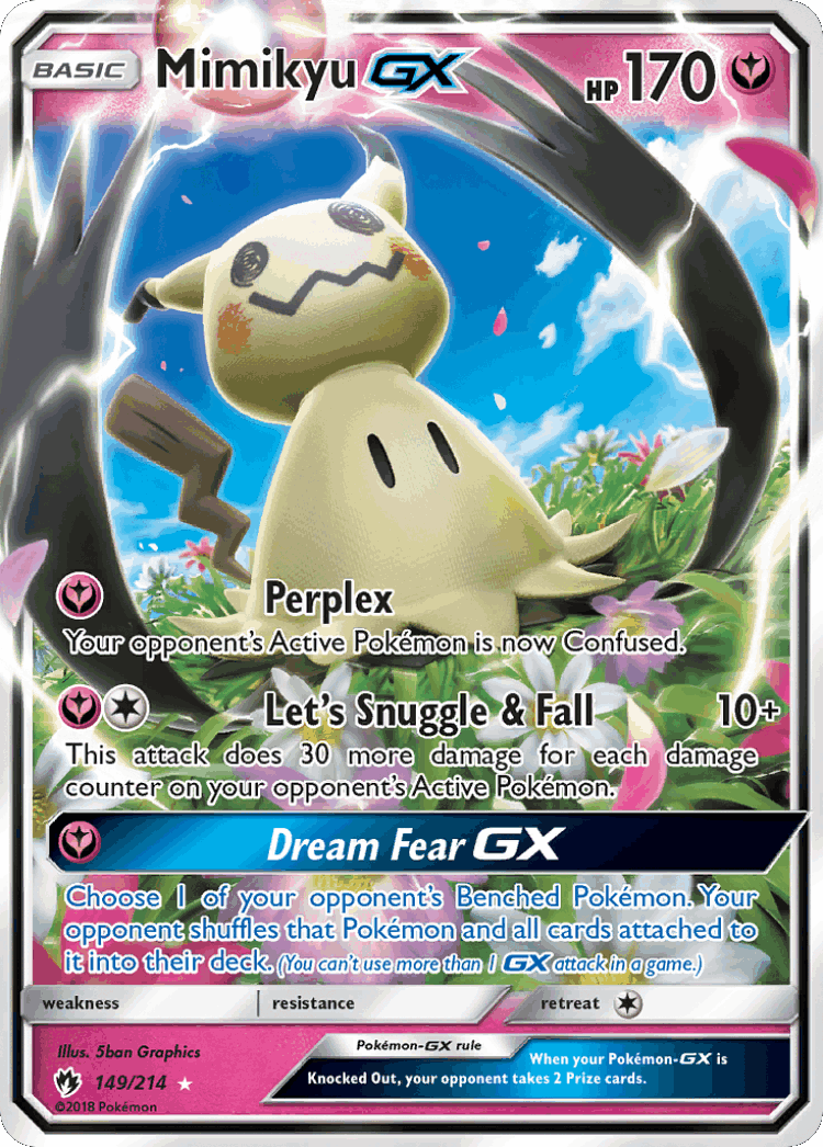 Mimikyu-GX #149 from Lost Thunder - Rare Holo GX - Illustrated by 5ban Graphics