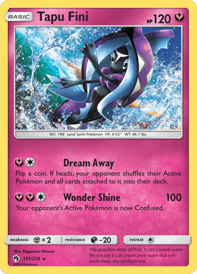 Tapu Fini #151 from Lost Thunder - Rare Holo - Illustrated by Kagemaru Himeno