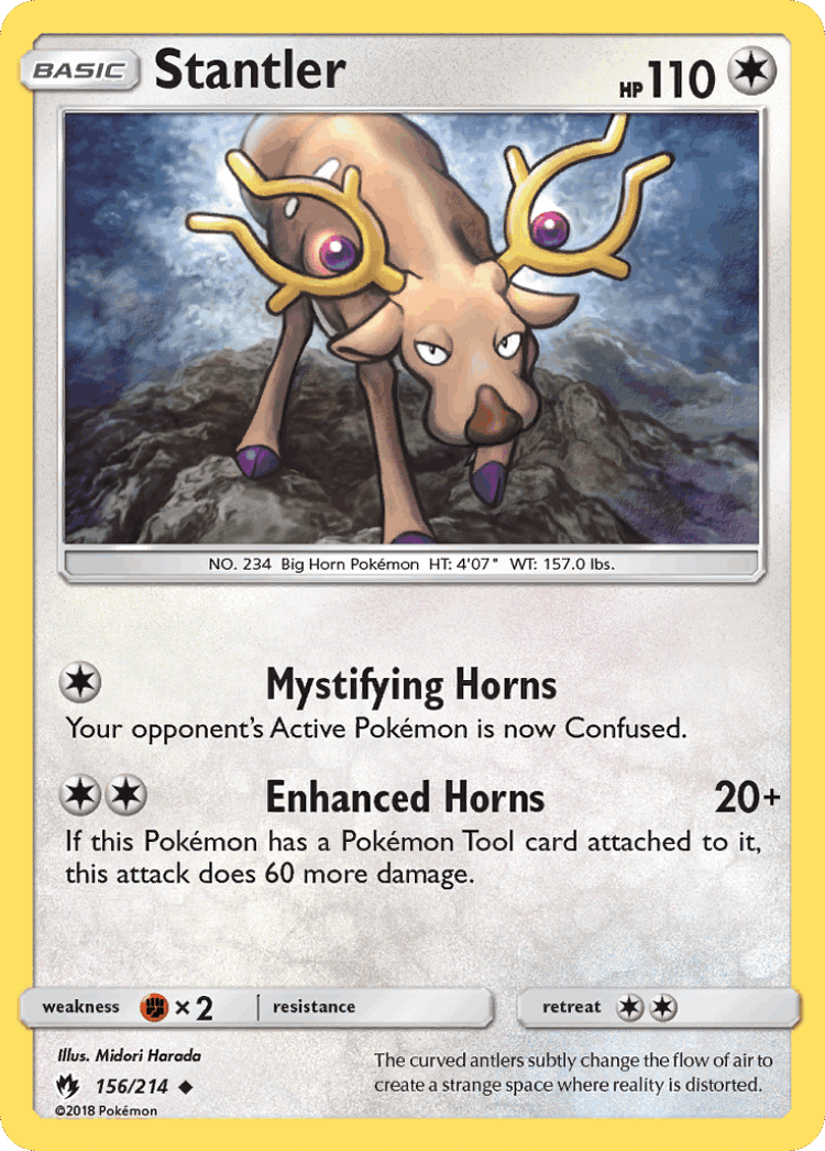 Stantler #156 from Lost Thunder - Uncommon - Illustrated by Midori Harada