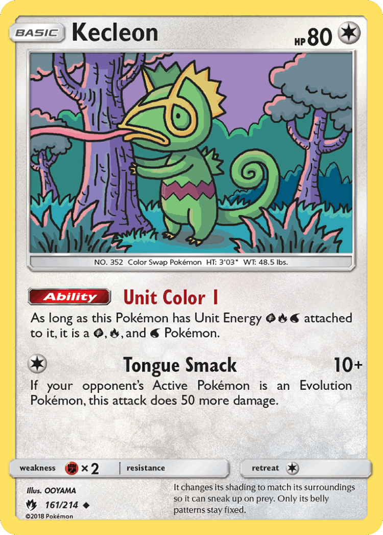 Kecleon #161 from Lost Thunder - Uncommon - Illustrated by OOYAMA