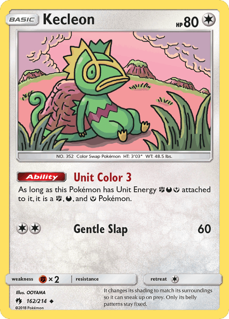 Kecleon #162 from Lost Thunder - Uncommon - Illustrated by OOYAMA