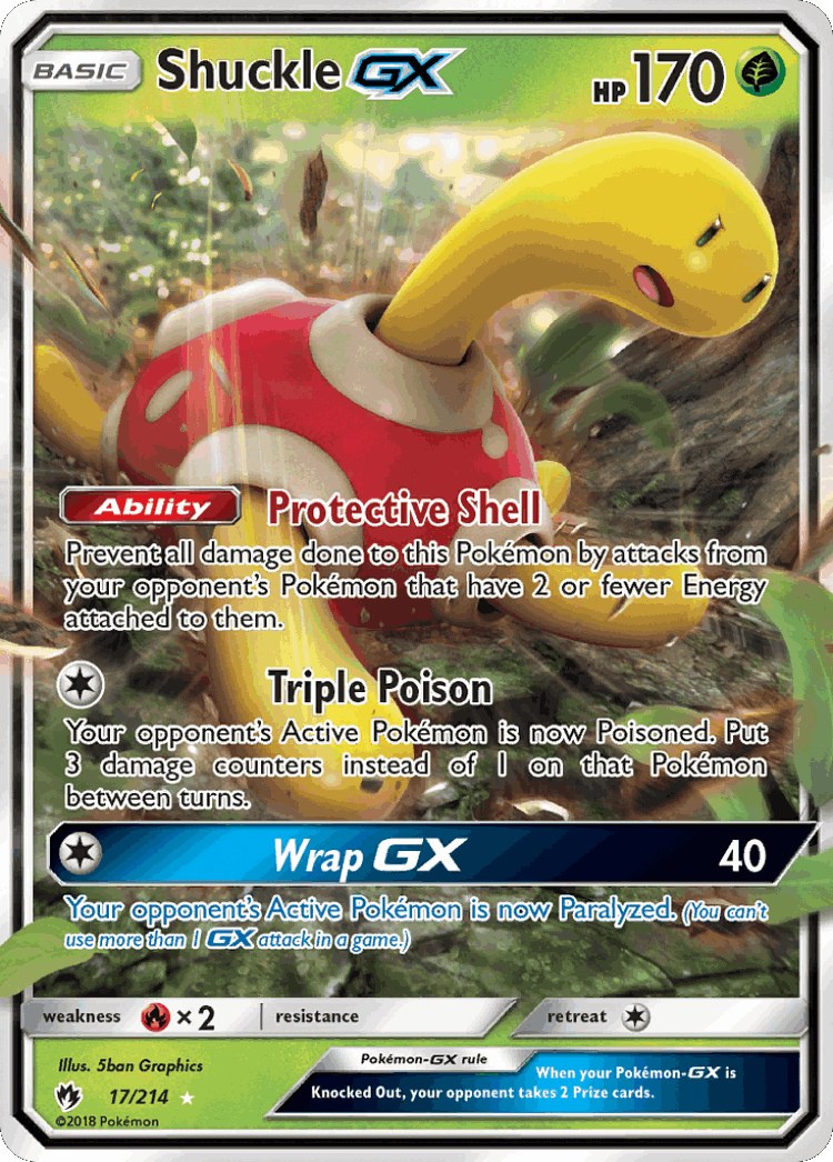 Shuckle-GX #17 from Lost Thunder - Rare Holo GX - Illustrated by 5ban Graphics