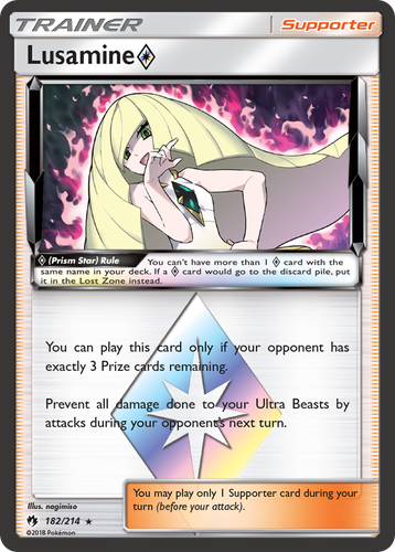 Lusamine ◇ #182 from Lost Thunder - Rare Prism Star - Illustrated by nagimiso