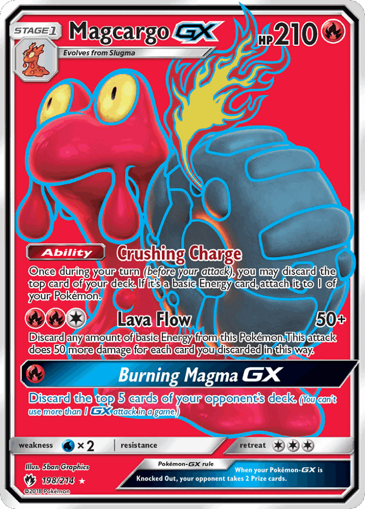Magcargo-GX #198 from Lost Thunder - Rare Ultra - Illustrated by 5ban Graphics