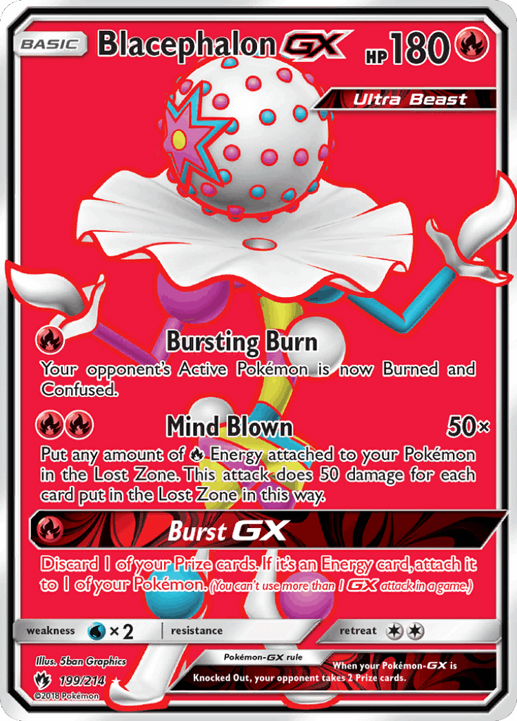 Blacephalon-GX #199 from Lost Thunder - Rare Ultra - Illustrated by 5ban Graphics